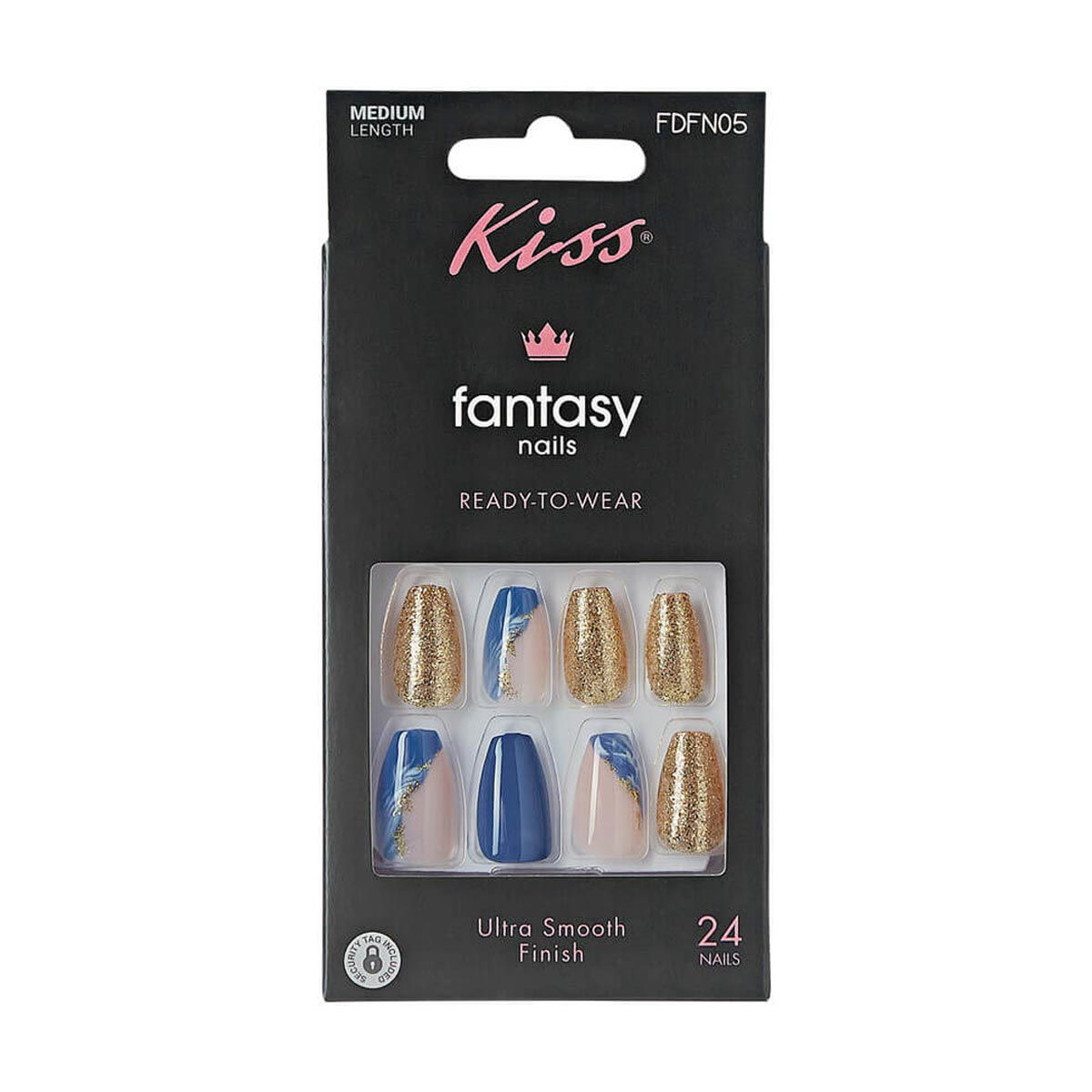 KISS Ready-To-Wear Ultra-Smooth Fantasy Nails - Medium Length, 24 ct