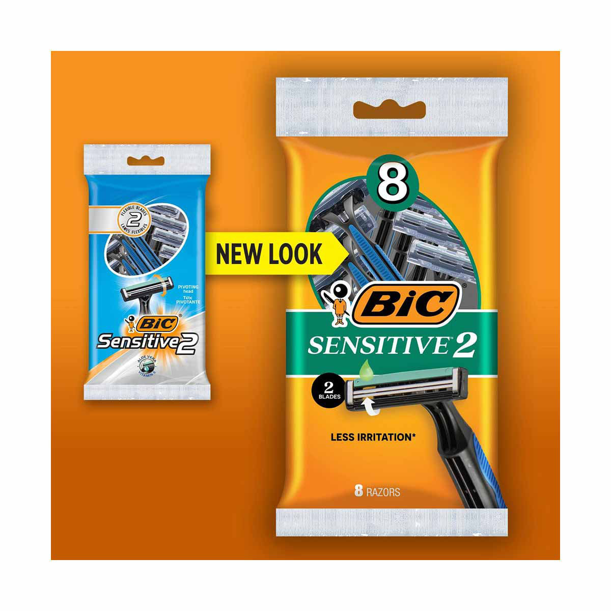 BIC Sensitive 2 Disposable Razors for Men, 8 ct BIC Sensitive 2 Disposable Razors for Men, 8 ct