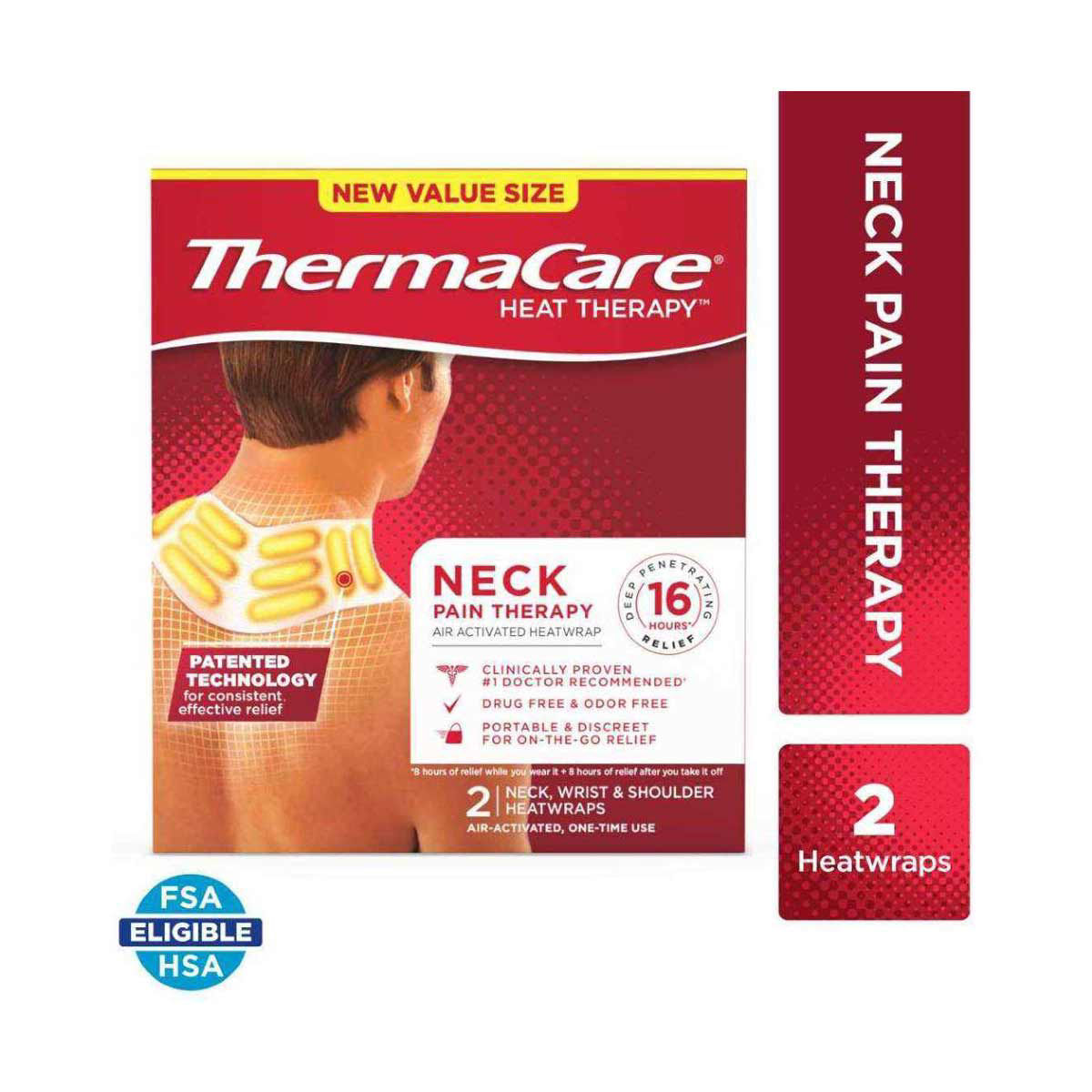ThermaCare Neck Pain Relief Heatwraps 2 ct