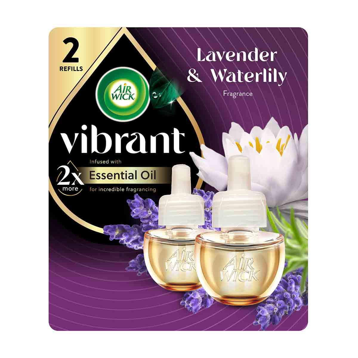Airwick Vibrant Lavender & Waterlily 2 Ct Scented Oil Refill