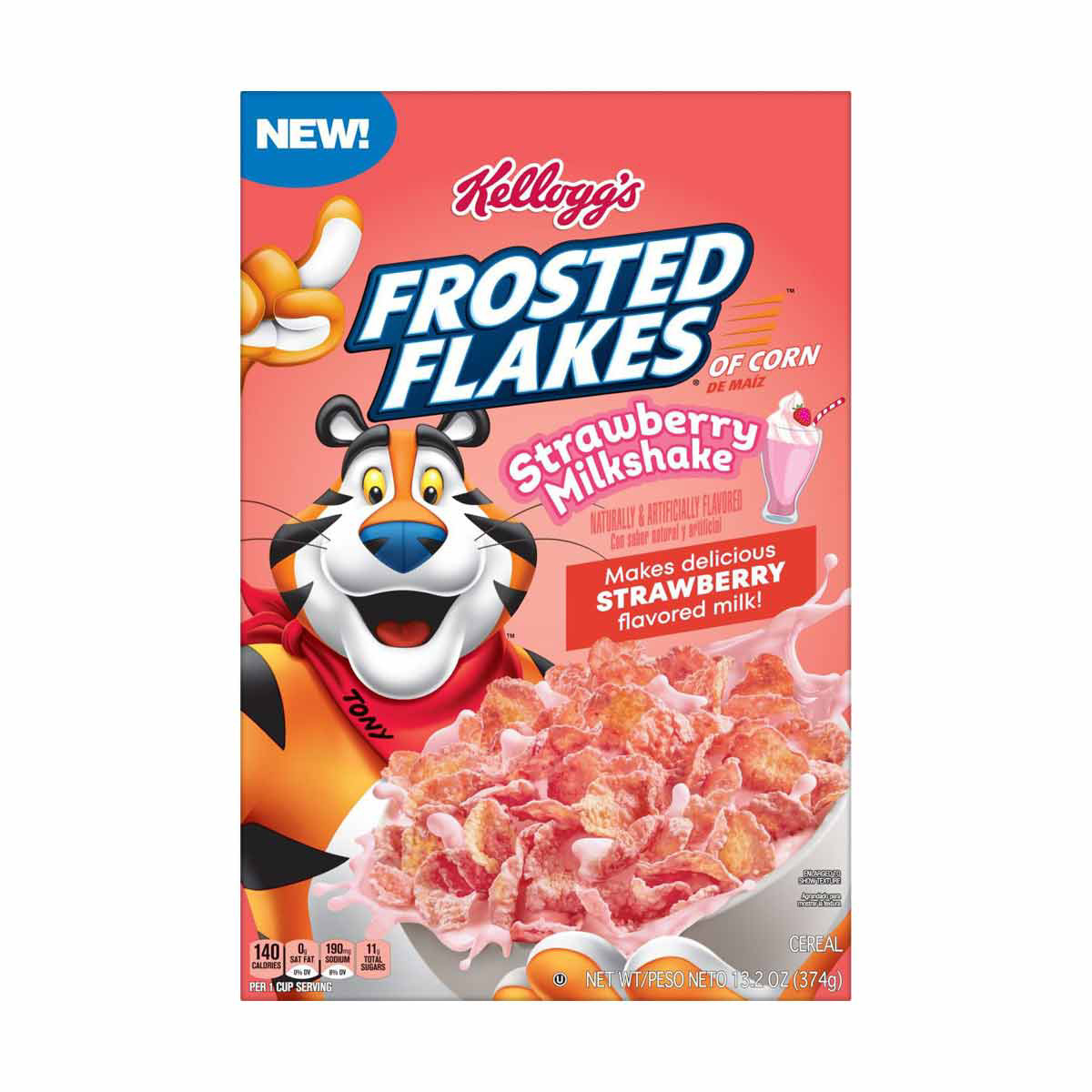 Kellogg's Strawberry Milkshake Frosted Flakes Cereal Review 