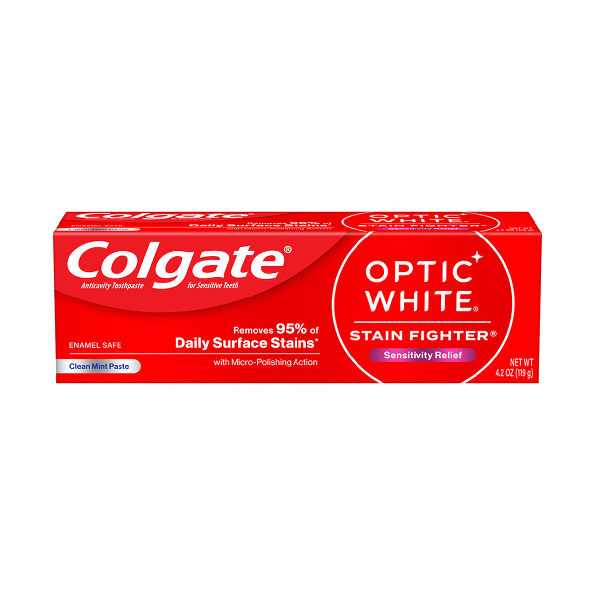 Colgate Optic White Stain Fighter Sensitivity Relief Toothpaste 