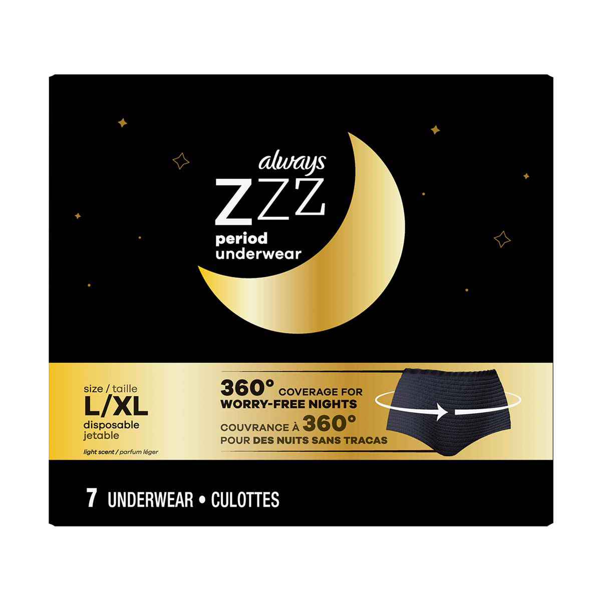  Always ZZZ Overnight Disposable Period Underwear