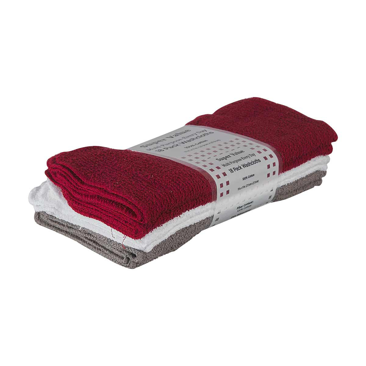 Super Value Multi Purpose Washcloth 18 ct Assorted