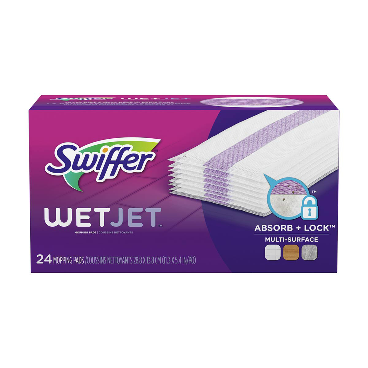 Swiffer WetJet Spray Mop Multi-Surface Floor Cleaner Pad Refill, 24 count