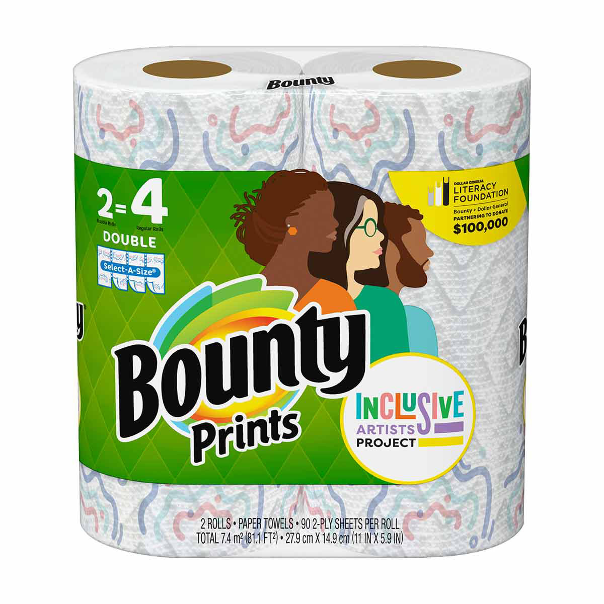 Bounty Prints Select-A-Size Double Rolls Paper Towels