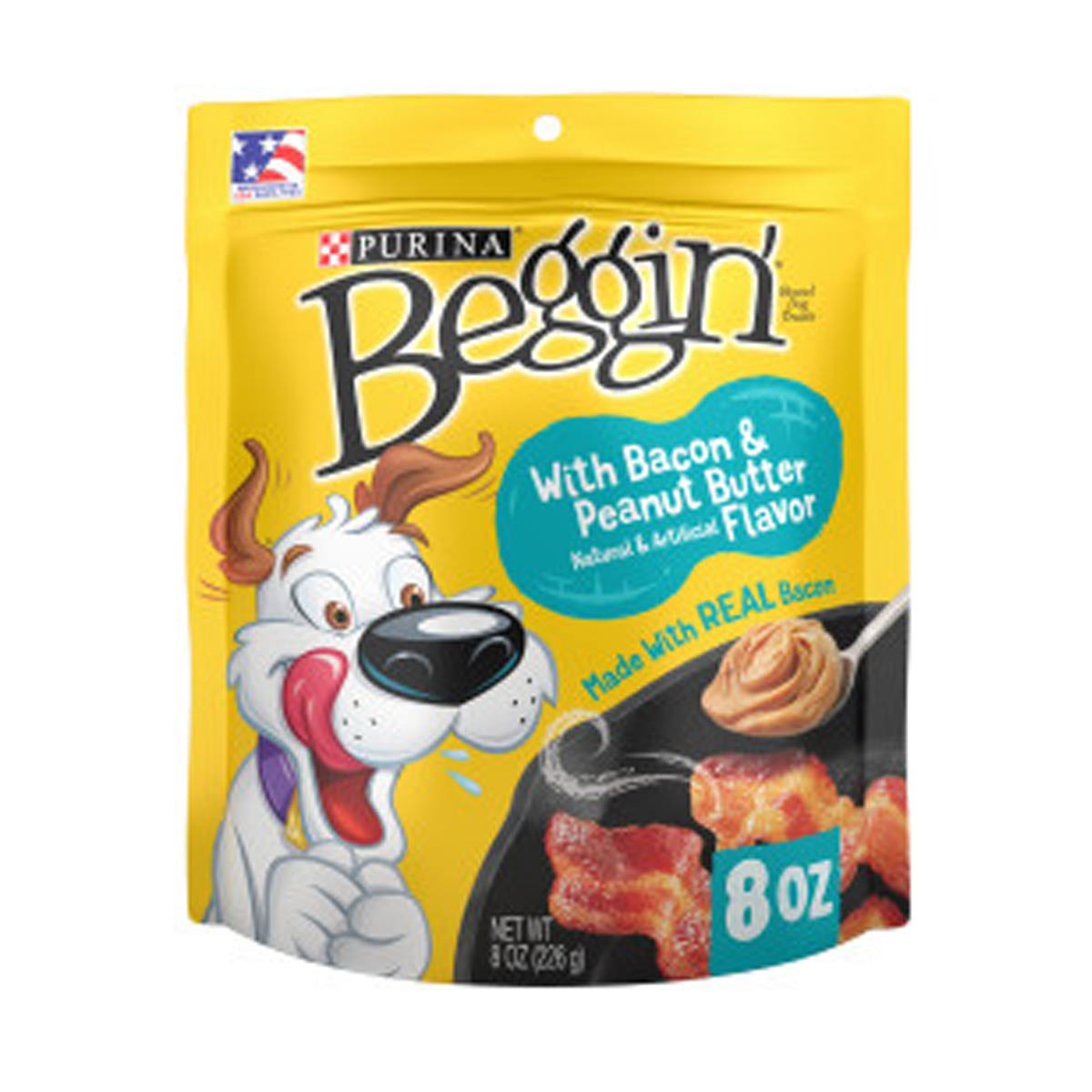 Beggin Strips Bacon Peanut Butter Flavor Dog Treats 8 oz