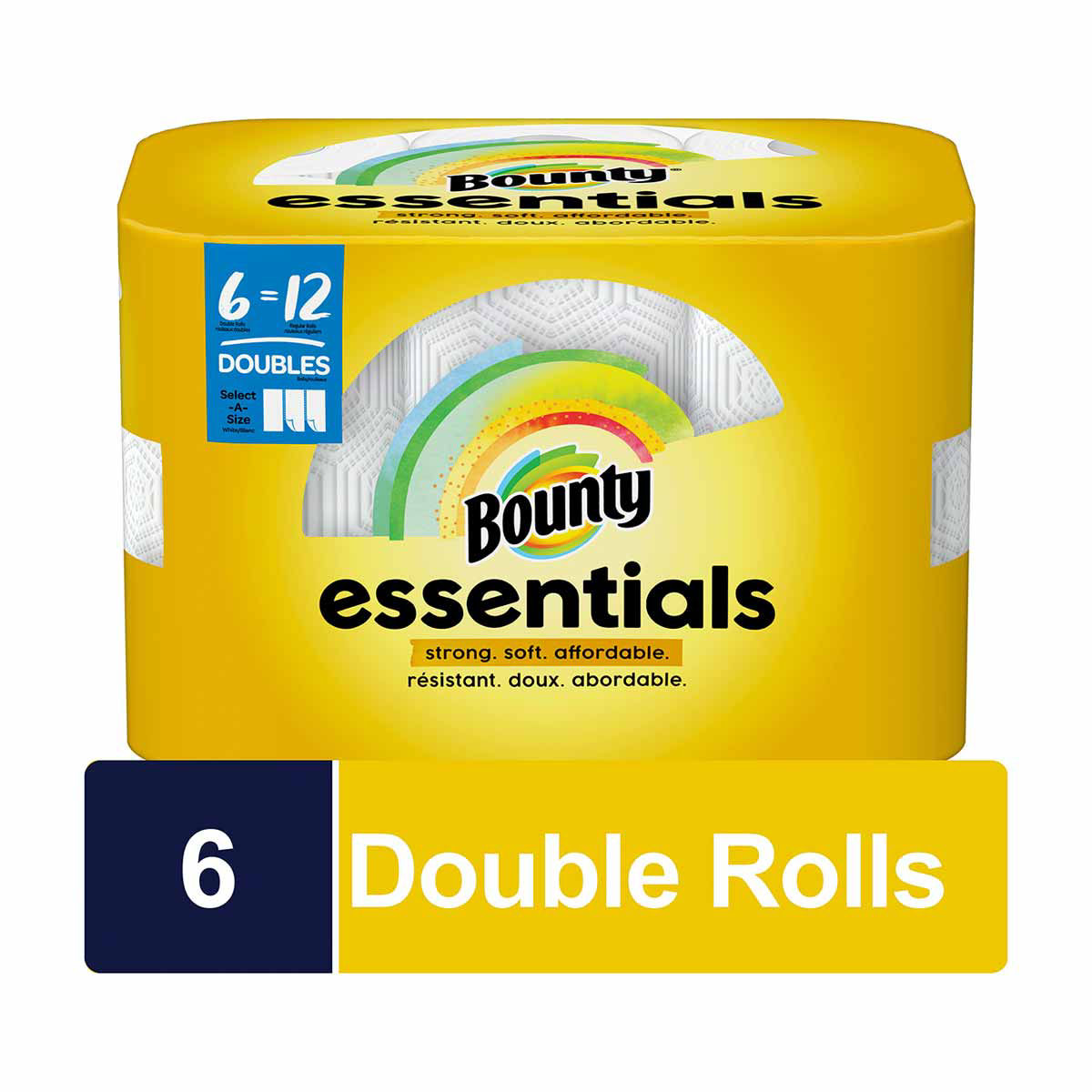 Bounty Essentials SelectASize Double Rolls Paper Towels, 6 Ct