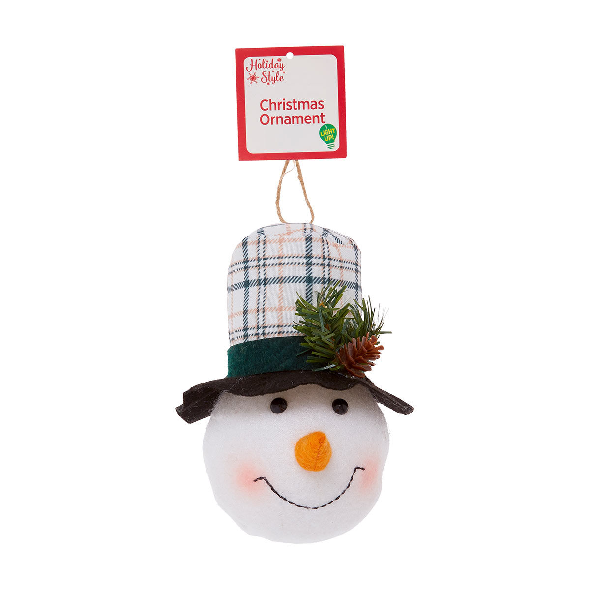 Holiday Style Christmas Light-Up Snowman Ornament, Assorted