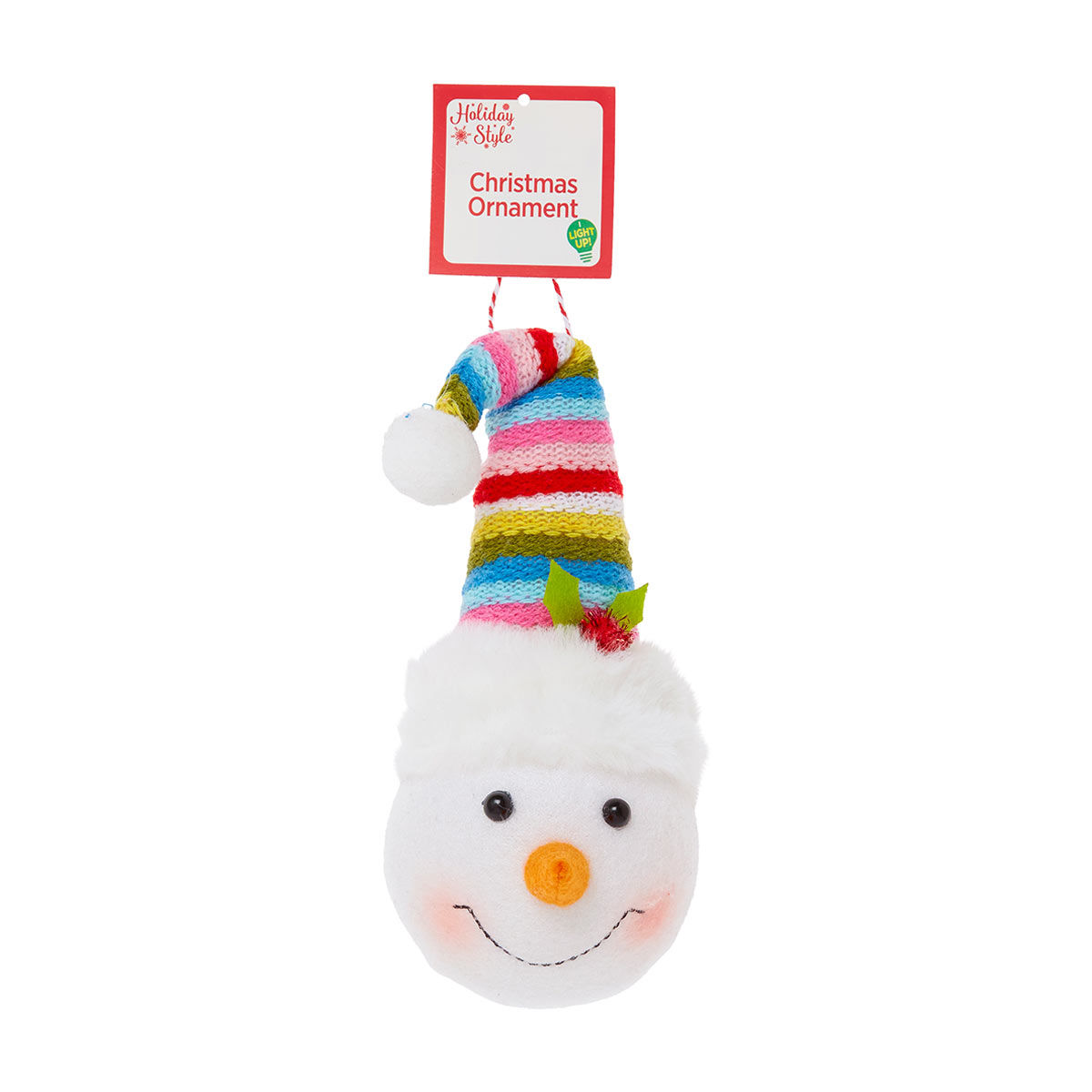 Holiday Style Christmas Light-Up Snowman Ornament, Assorted