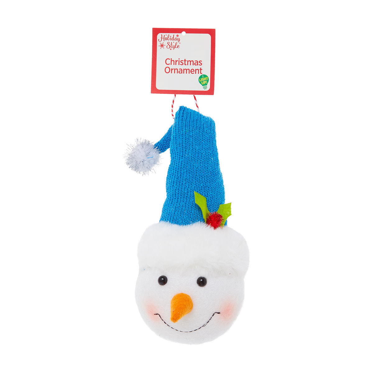 Holiday Style Christmas Light-Up Snowman Ornament, Assorted