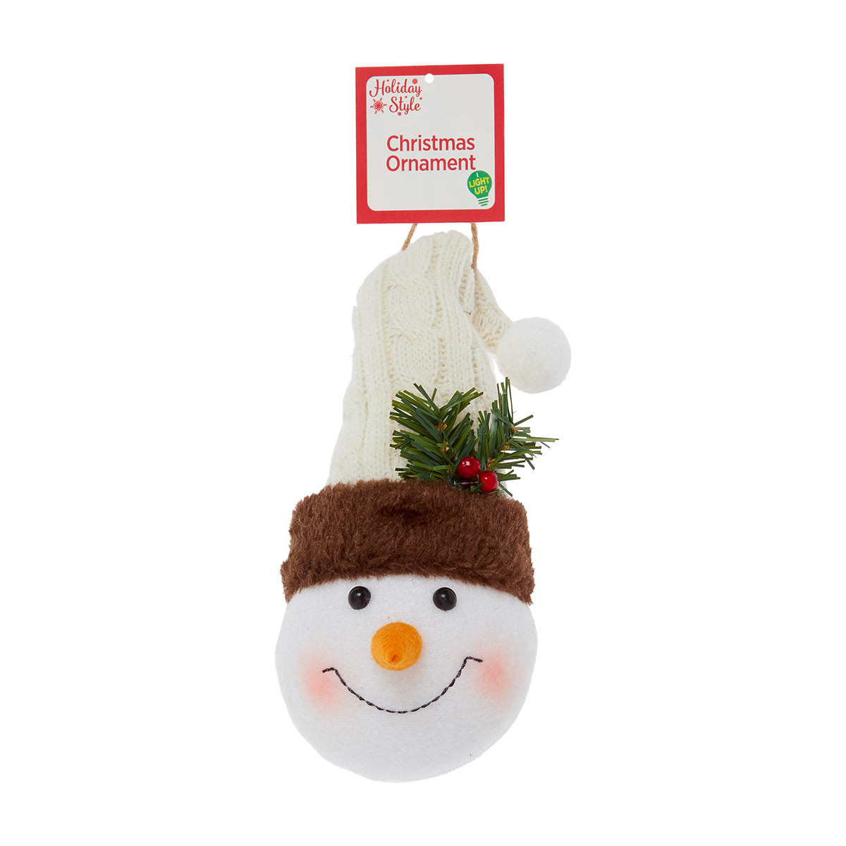 Holiday Style Christmas Light-Up Snowman Ornament, Assorted
