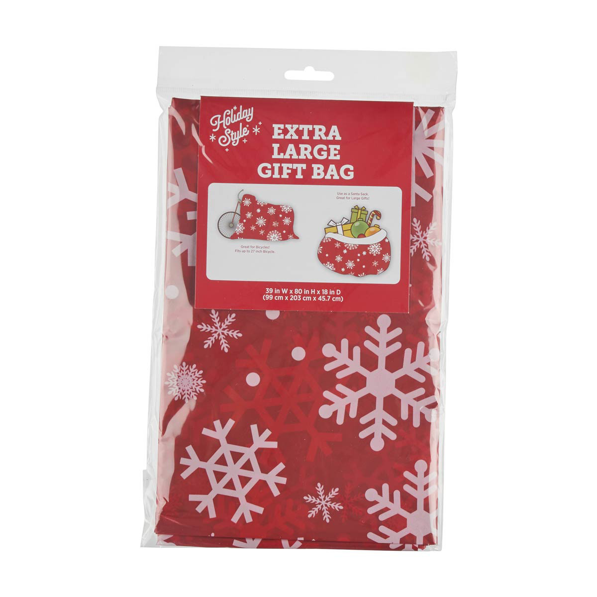 Holiday Style Christmas Sack Gift Bag Extra Large