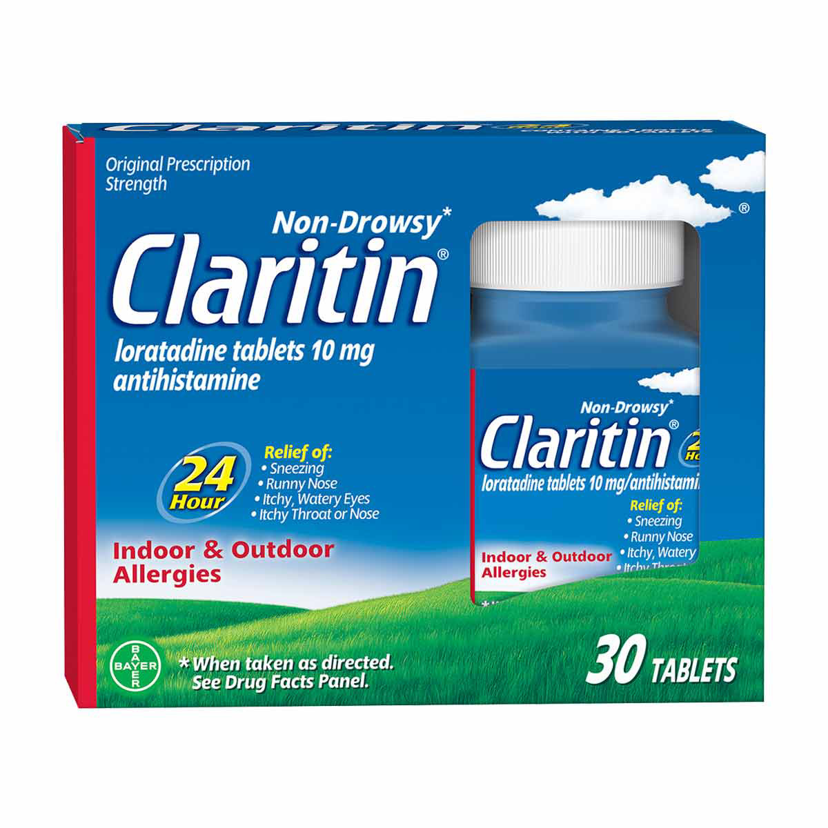 Claritin 24 Hour Non-Drowsy 10 mg Allergy Relief Tablets, 30 ct