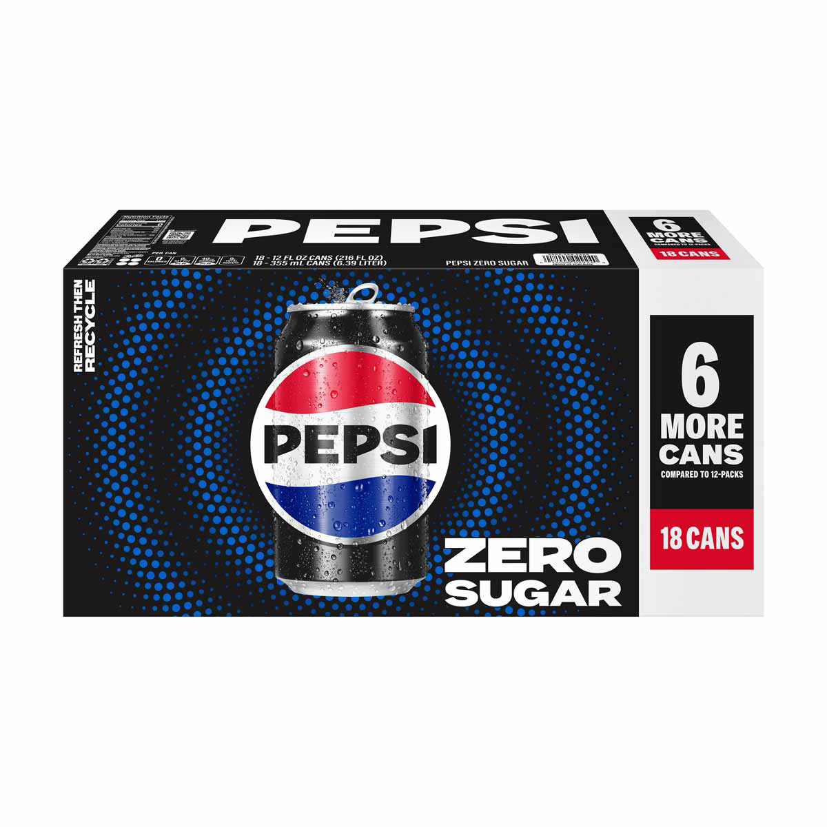 Pepsi Zero Sugar, 12 fl oz - 18 ct