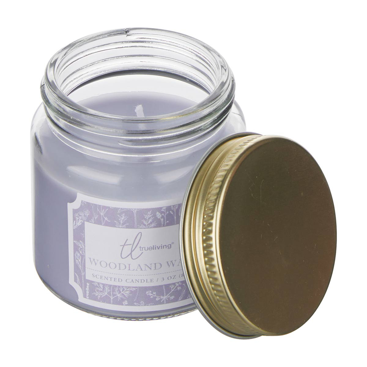 True Living Scented Glass Jar Candle 3 oz Assorted