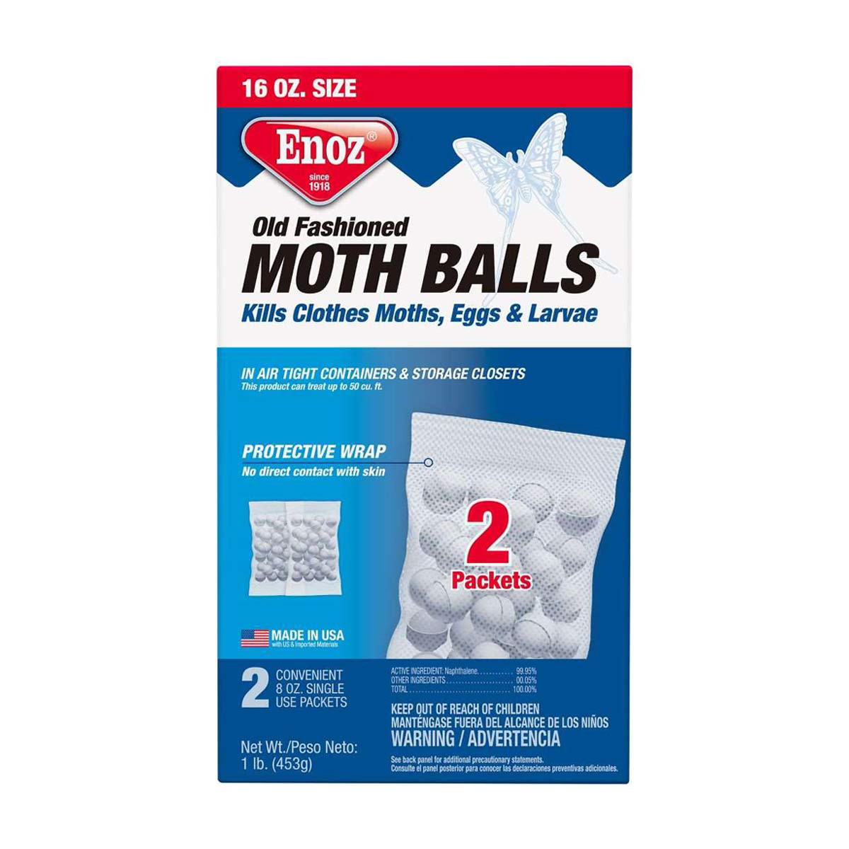 Enoz Old Fashioned Moth Balls, 16 oz - 2 ct