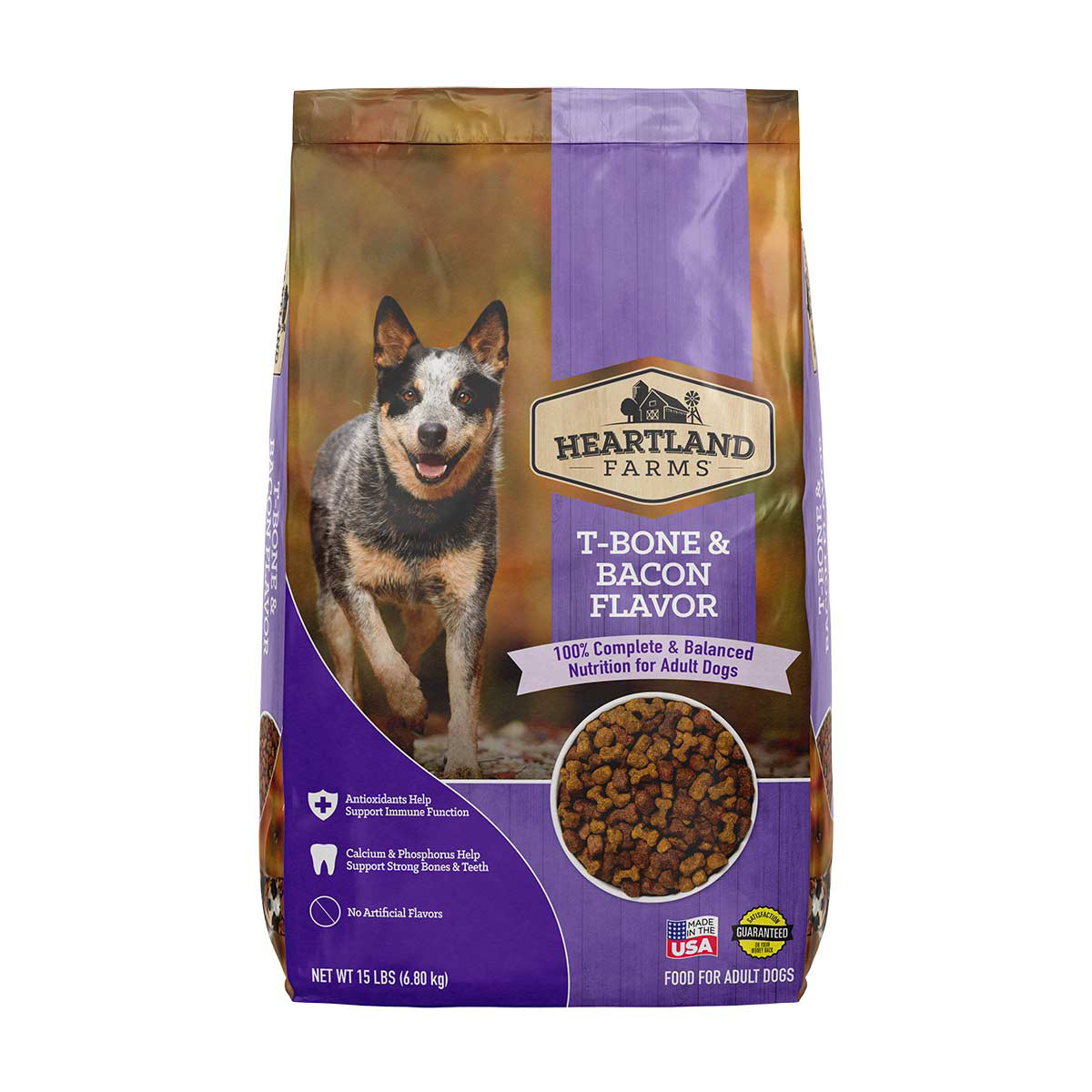 Heartland Farms T Bone Bacon Flavor Dog Food 15 lb