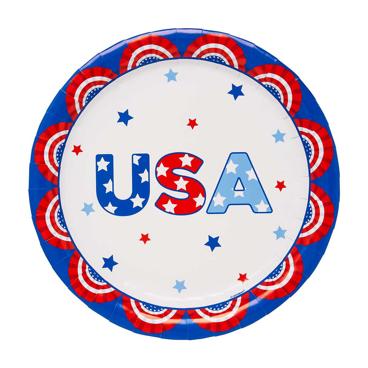 Tabletop Patriotic USA Round Plates, 9 in