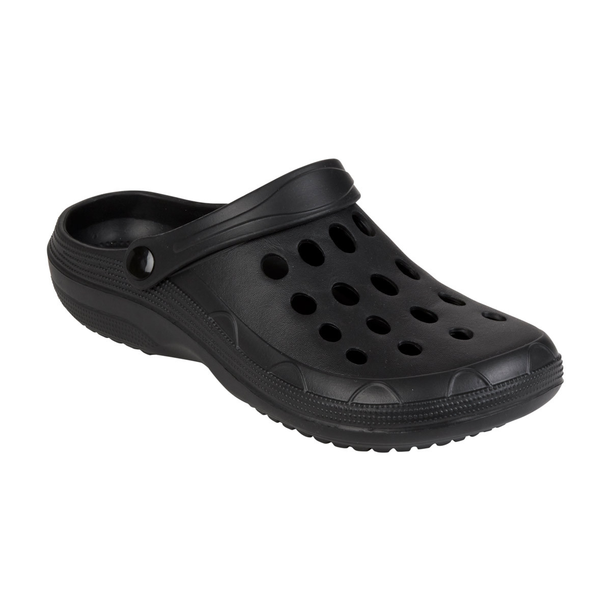 Solid Clog Flat Sandals Black