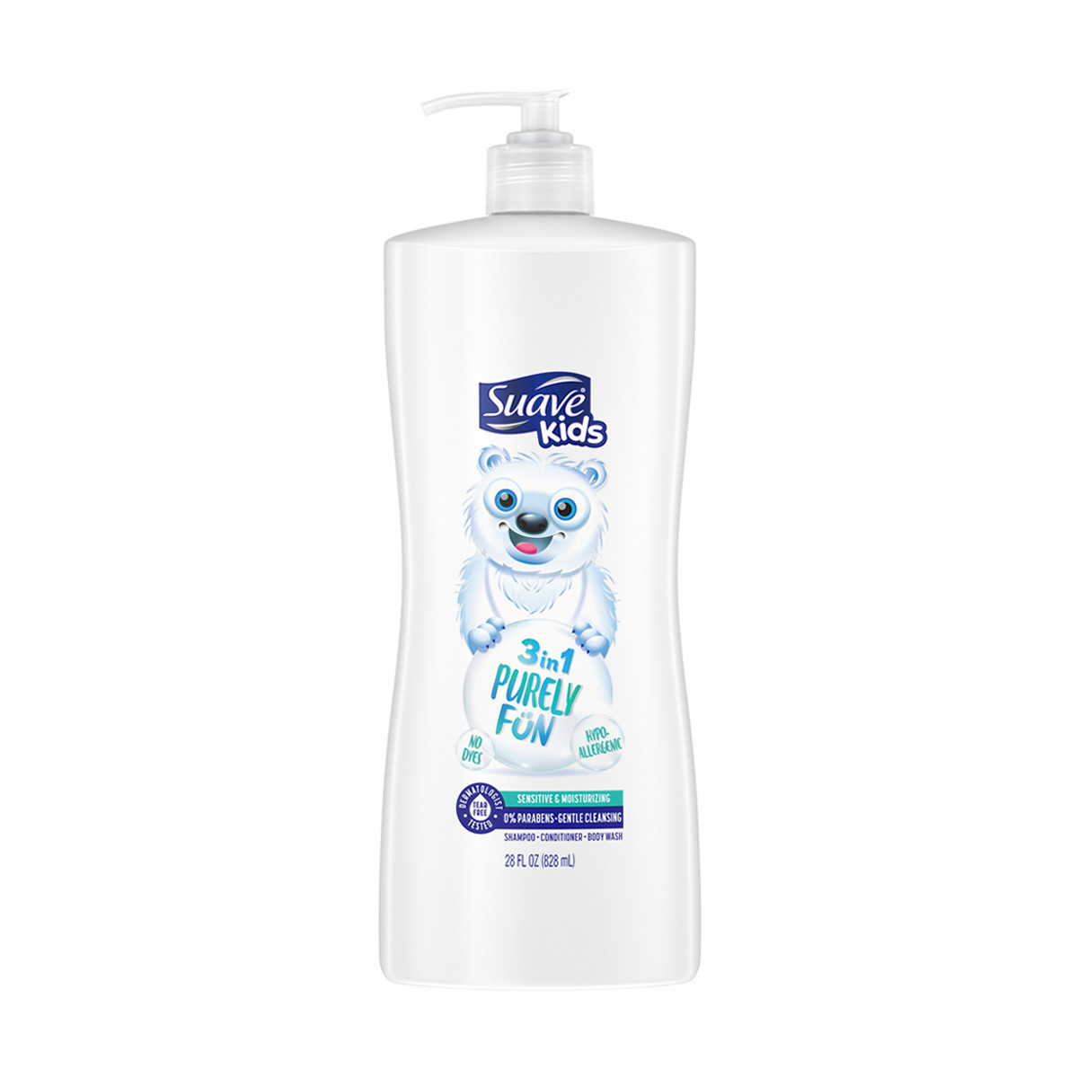 Suave Kids 3-in-1 Shampoo, Conditioner & Body Wash - Purely Fun, 28 fl oz