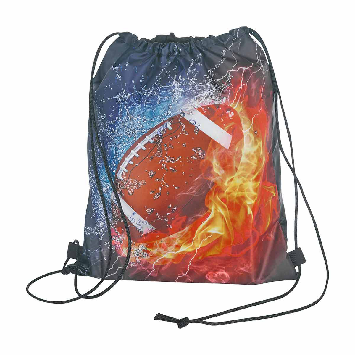 Football Printed Drawstring Bag 1 ct Assorted