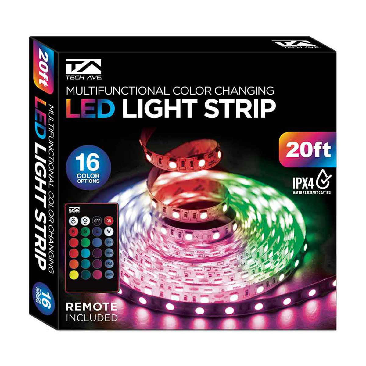 Tech Ave Multifunctional Color Changing LED Light Strip 20 ft