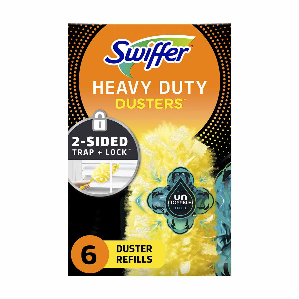Swiffer Dusters Multi-Surface Heavy Duty Duster Refills, Unstopables Fresh Scent, 6 Count
