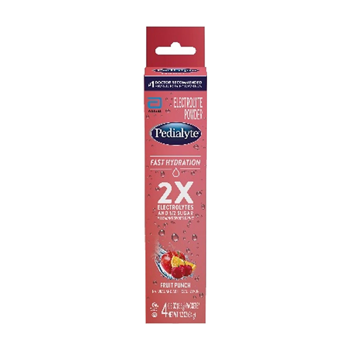 Pedialyte Fast Hydration Electrolyte Powdered Drink - Fruit Punch - 12.2oz/4pk