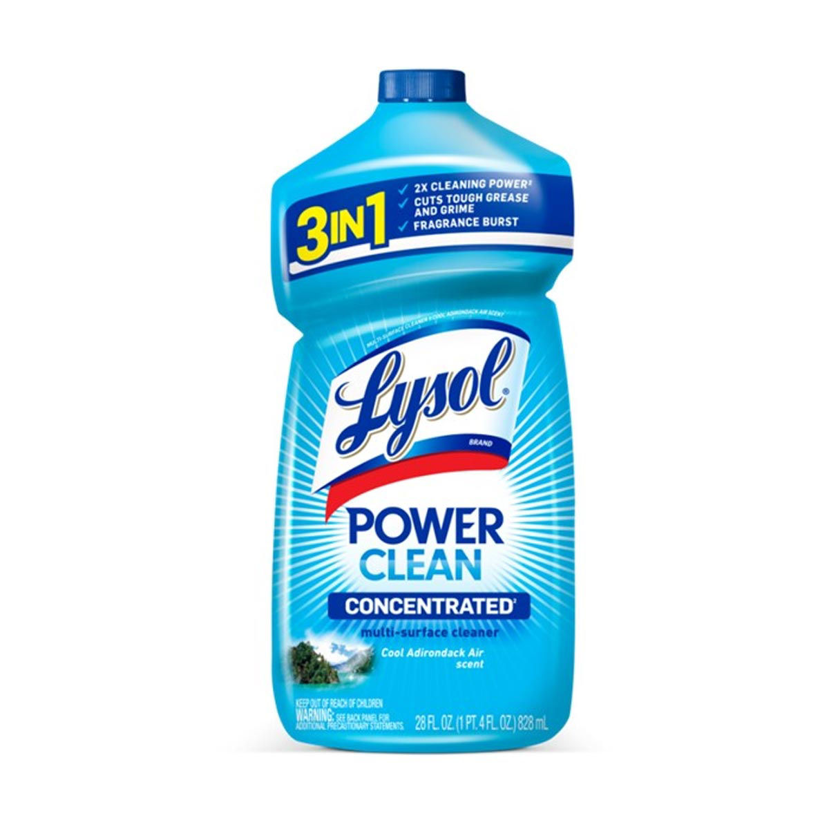 Lysol Power Clean Multi-Surface Cleaner, Cool Adirondack Air Scent, 28 Fl Oz