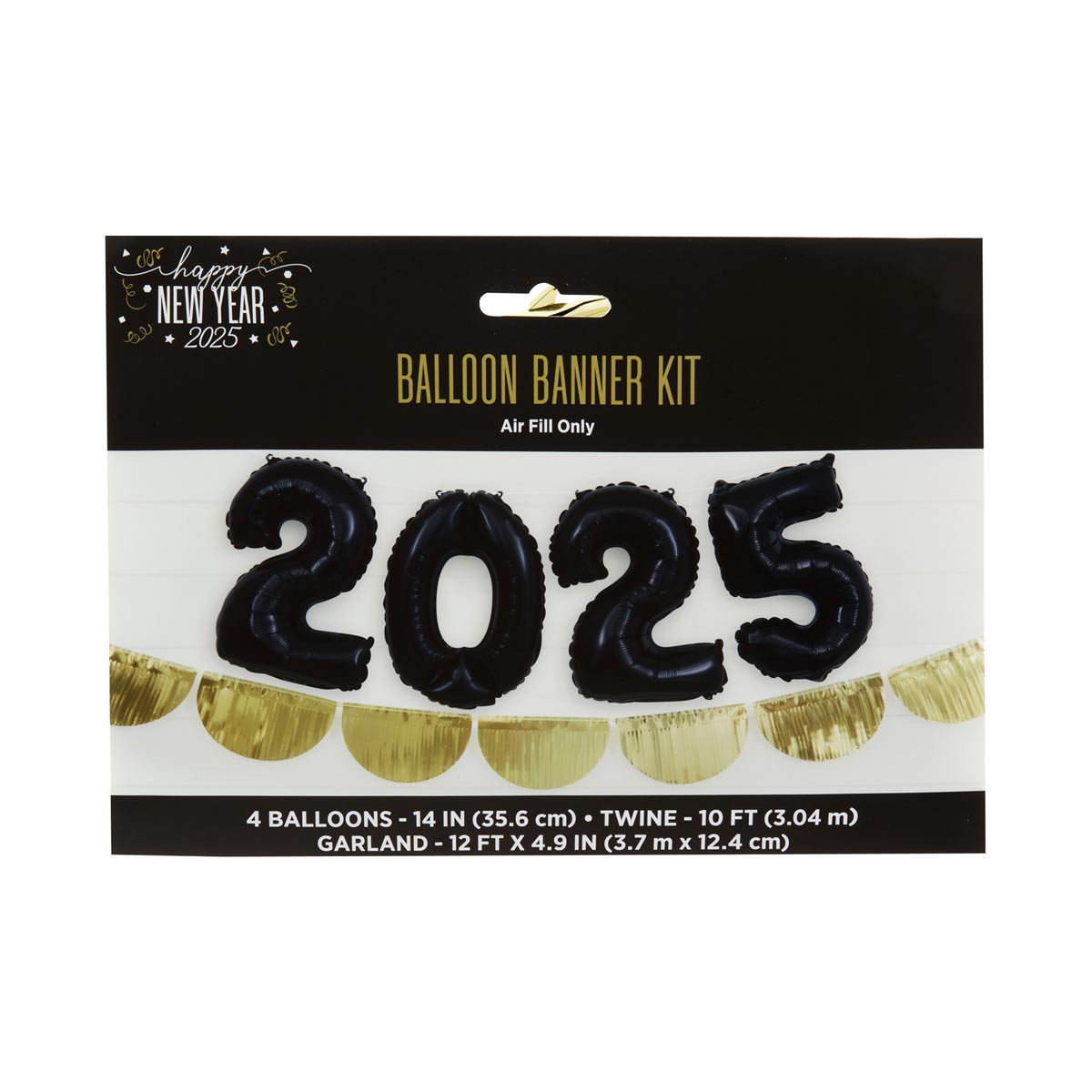 Happy New Year 2025 Balloon Banner Kit, 4 ct