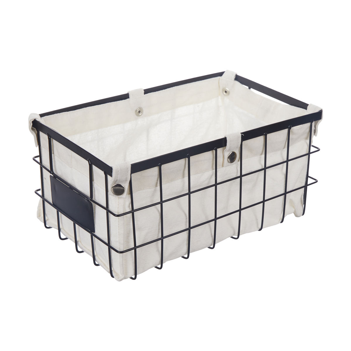 Rectangular Metal Lined Basket