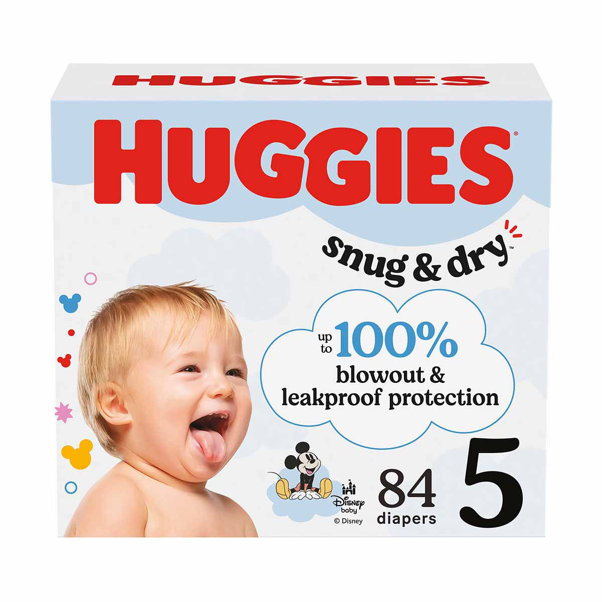 Huggies Snug & Dry Baby Diapers, Size 5 (27+ lbs), 84 Ct