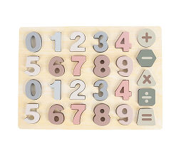 Wooden Numbers Puzzle Board Playset