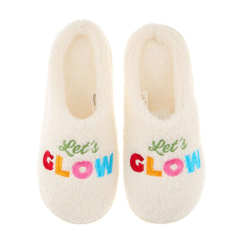 "Let's Glow" Black History Month Women's Cream Slippers
