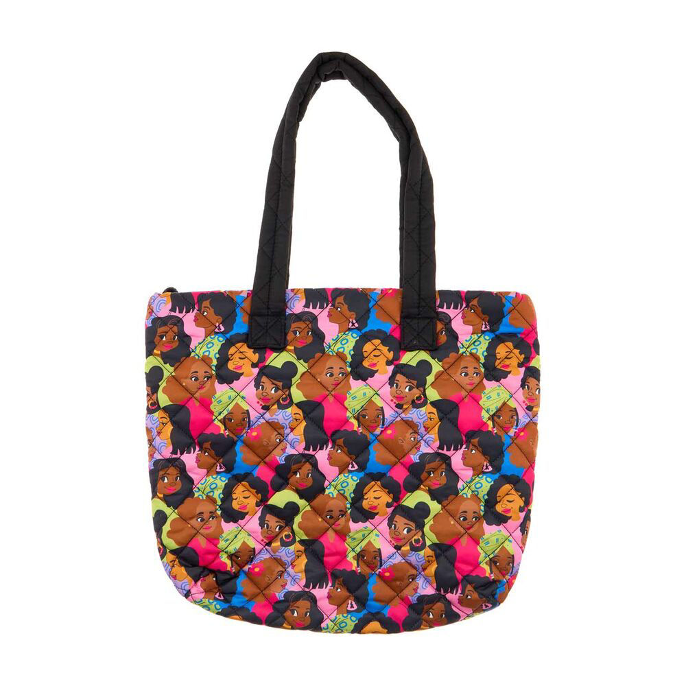 Black History Month Women's Faces Print Colorful Quilted Tote Bag