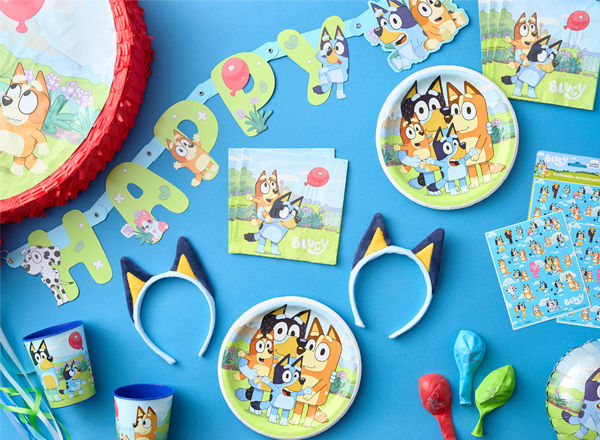 Bluey-themed party supplies, party favors, balloons & more from pOpshelf.