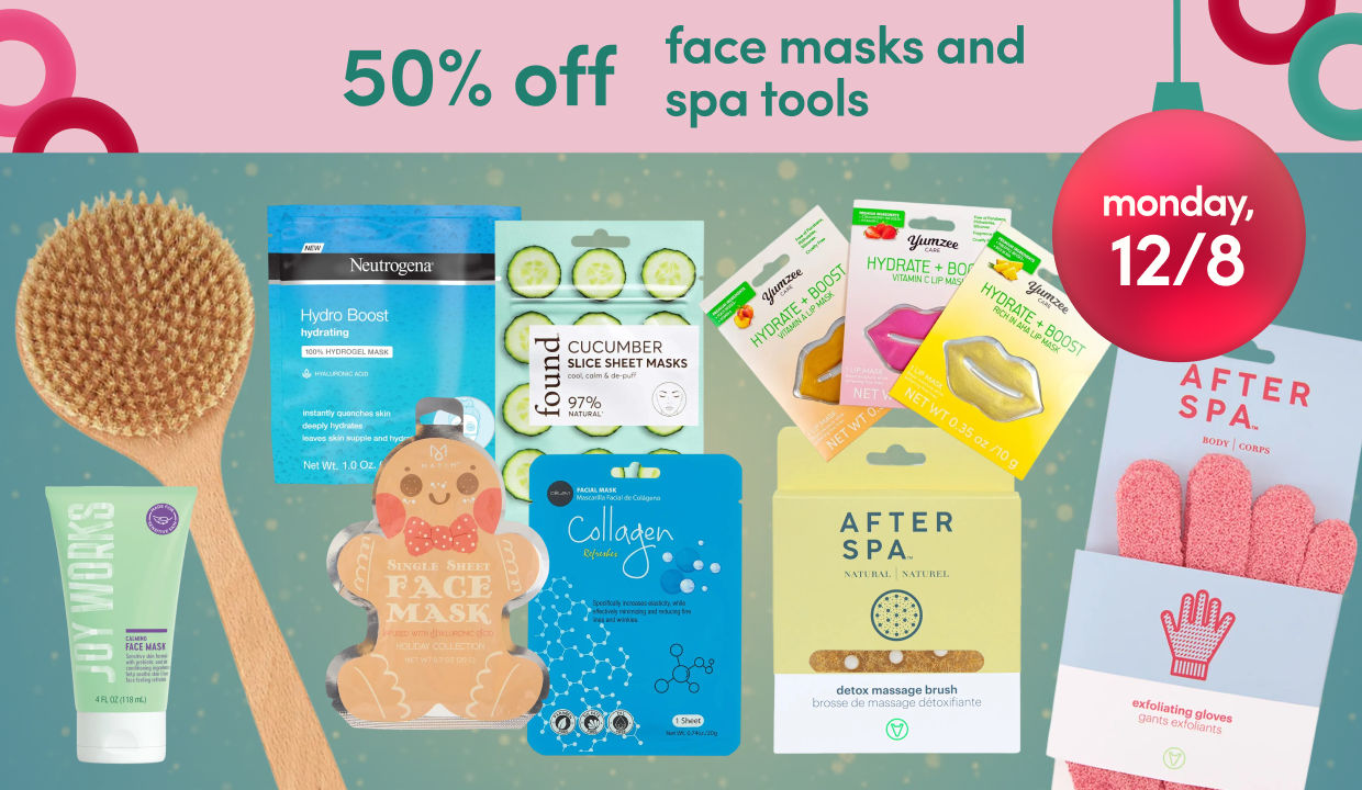 25 Days of Deals, Day 10, 12/8: 50% off face masks & spa tools