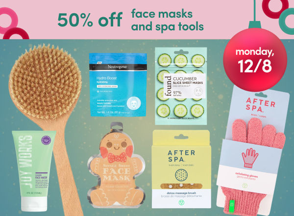 25 Days of Deals, Day 10, 12/8: 50% off face masks & spa tools