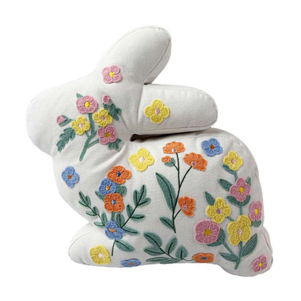 Floral Easter Bunny Pillow, 15 in