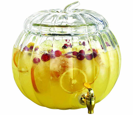Glass Pumpkin Beverage Dispenser