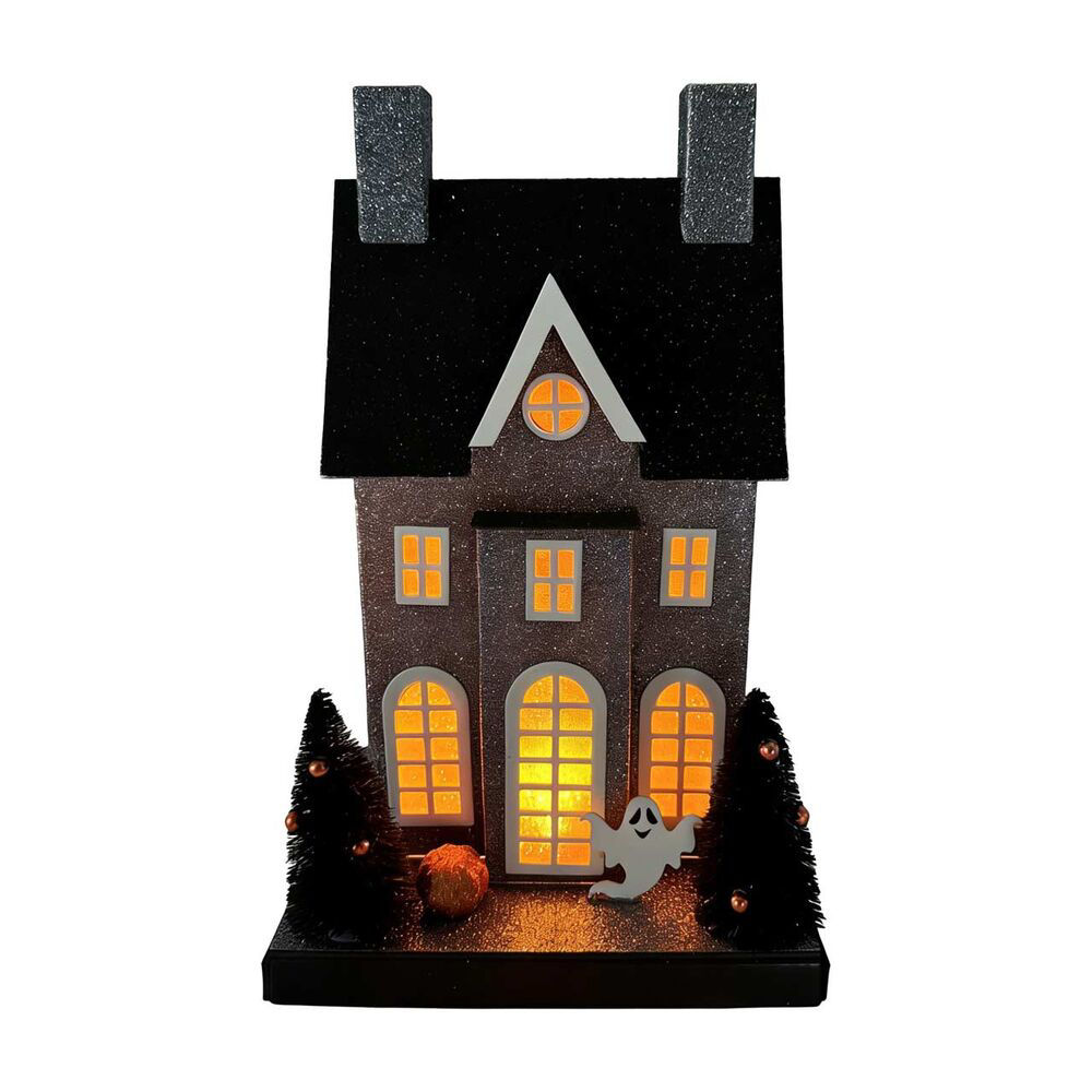 Glittery Haunted House Tabletop Decor