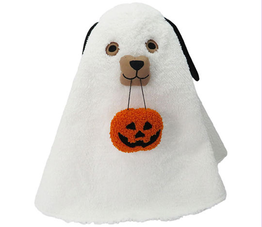 Ghost Dog Sherpa Halloween Pillow, 16 in