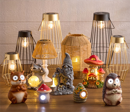 Various lanterns and solar lights
