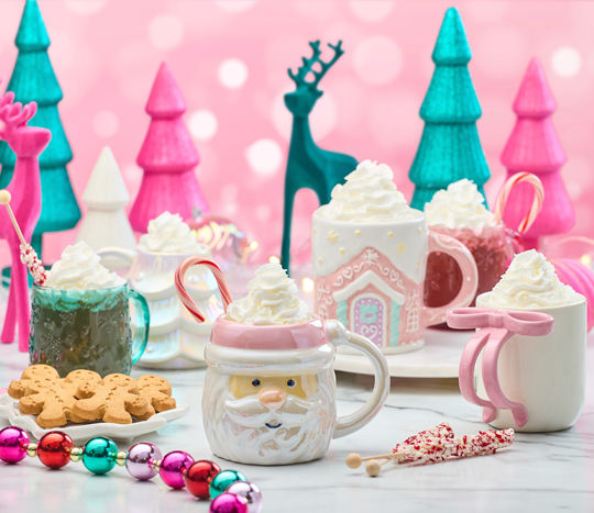 Cute pastel Christmas mugs from pOpshelf.