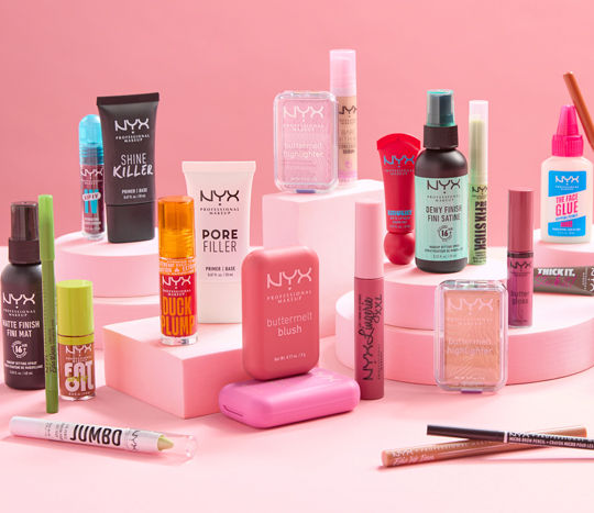 NYX cosmetic products available at pOpshelf: blush, lip oils & duck plump, mascara, eyeliner, lash essentials, pore filler & more. . 