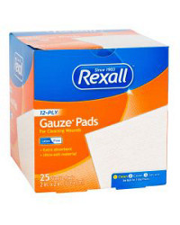 Rexall 12-Ply Gauze Pads, 25 ct