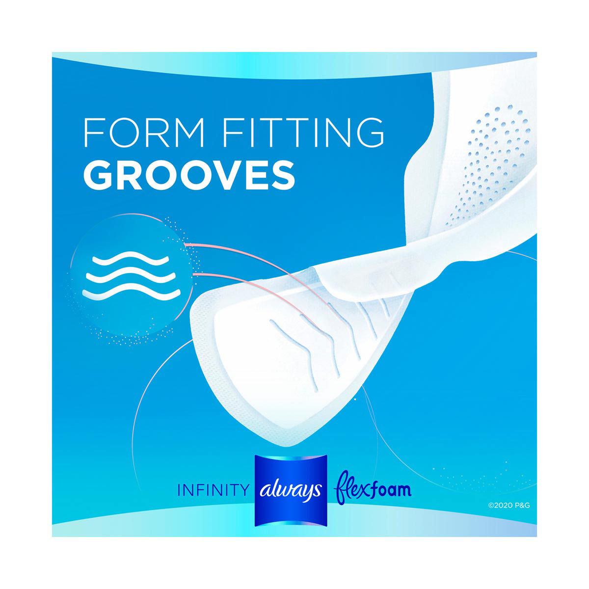Always Infinity FlexFoam Pads for Women, Size 2, Super Absorbency