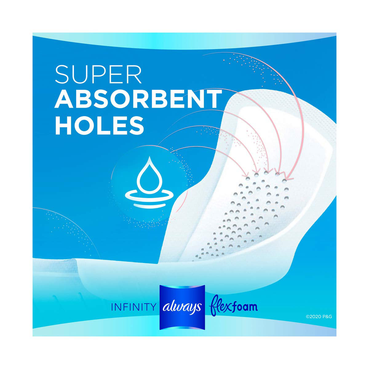 Always Infinity FlexFoam Pads for Women, Size 2, Super Absorbency