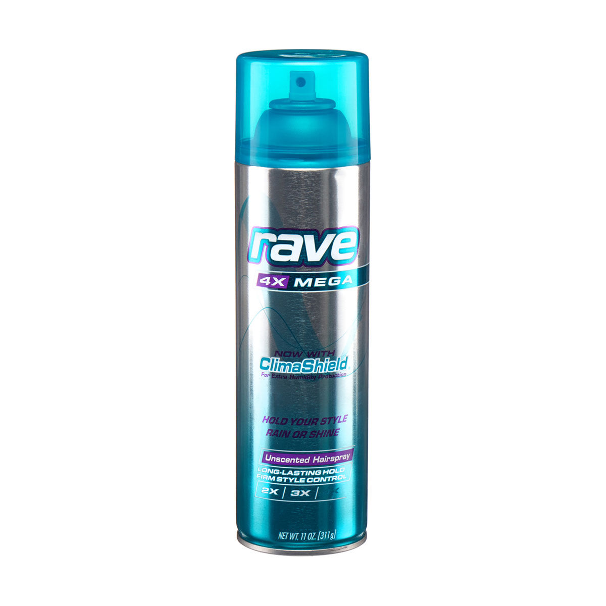 Rave 4x Mega Hairspray, Unscented, 11 oz.
